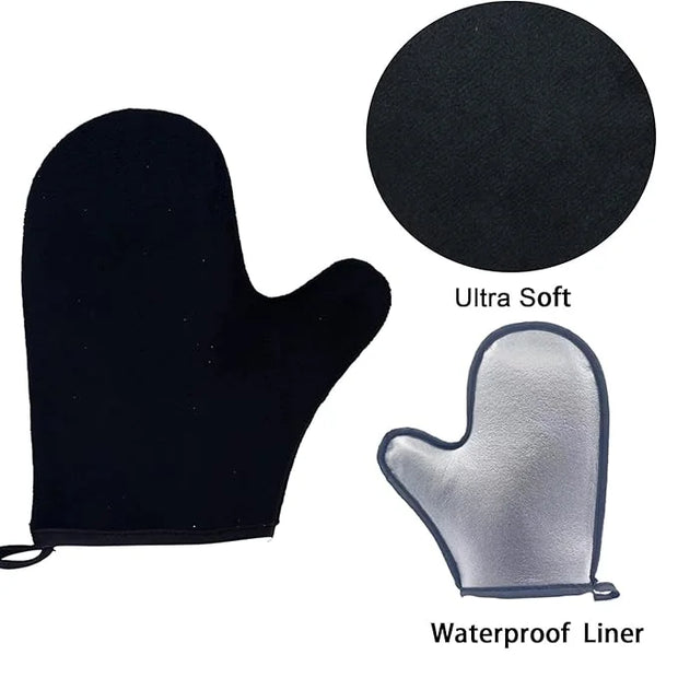 2 Piece Self Tanning Mitt Applicator Set, 1 Self Tanning Glove and 1 Self Tanner Brush, Tan Mitt for Self Tan Sunless Tan ...
