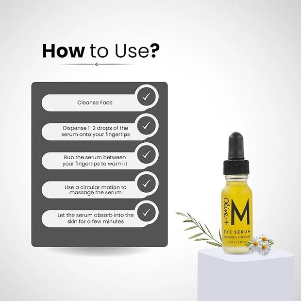 Organic Eye Oil Serum, Under Eye Brightener, Under Eye Serum for Eye Bags, Puffy Eyes Treatment, Dark Circles Under Eye Tr...