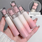 KWOLYKIM Pink Bear Matte Velvet Lip Gloss, Moisture Smooth Lip Glaze Waterproof Long Lasting Lip Stain Cute Beauty Makeup ...