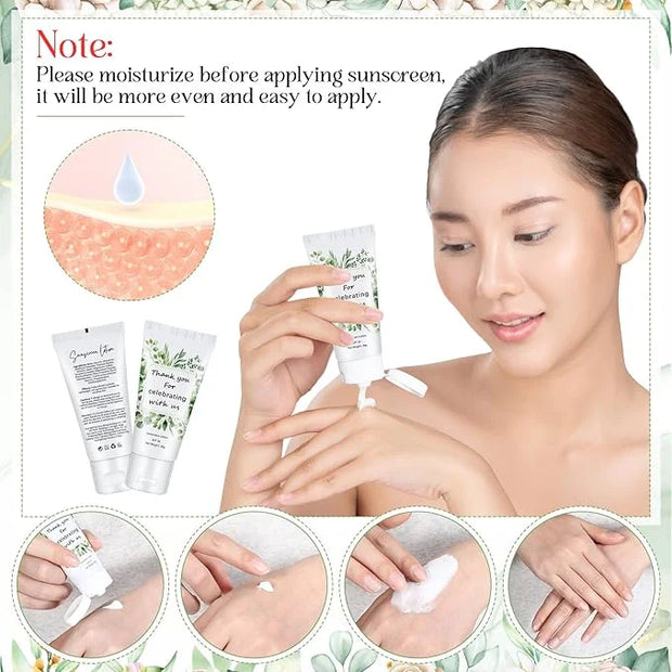 48 Pcs Mini Sunscreen Bulk for Summer Wedding Party SPF 30 Water Resistant Sunscreen Lotion Bulk 1oz Travel Size for Thank...