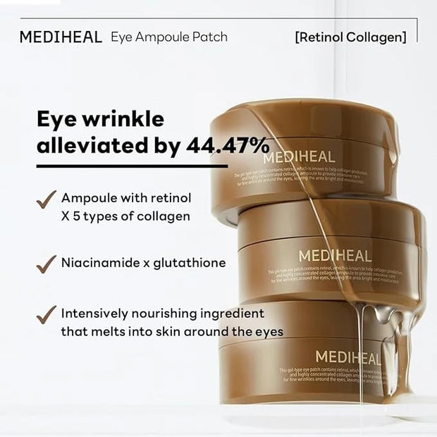Mediheal Retinol Collagen Under Eye Patches & [Disney Pixar Edition] Madecassoside Blemish Toner Pad for Daily Blemish Car...