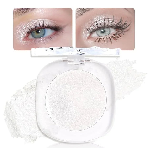 Monochrome Matte Eyeshadow Makeup Palette, Highly Pigmented Pearl White Eyeshadow Palette, Shimmer Pressed Powder Eye shad...