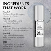 Eye Serum, Multi-Vitamin Skin Care Serum with Vitamins A, B, C and E, Rejuvenating Dark Spot Remover for Face and Under Ey...