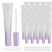 COSIDEA 50 pack Empty Purple 15ml Squeeze lip gloss tubes with wand 0.5oz soft lipgloss container chapstick containers emp...