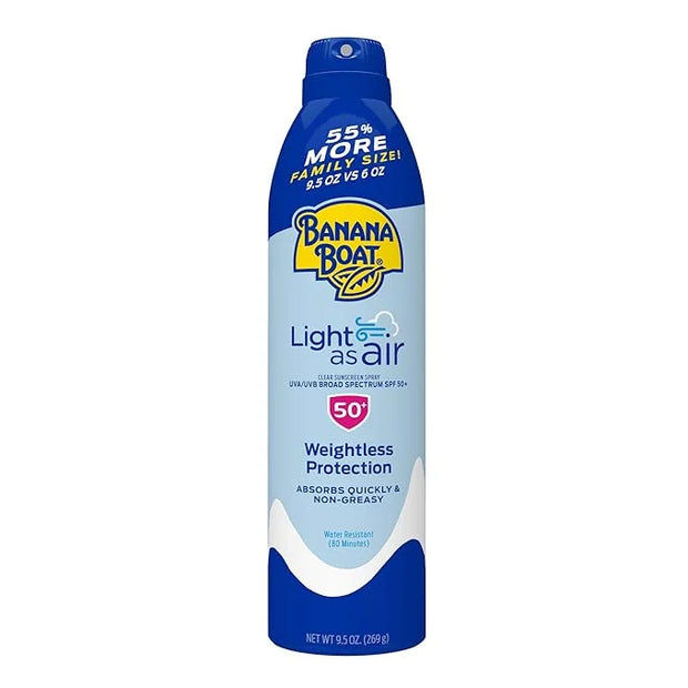 Banana Boat Light As Air Sunscreen Spray SPF 50, 9.5oz | Lightweight Sunscreen, Spray On Sunscreen, Body Sunscreen Spray, ...