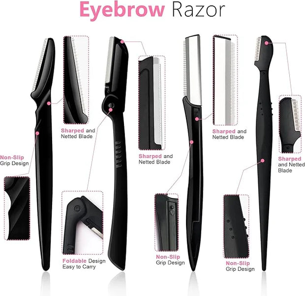 Eyebrow Razor Pack, Multipurpose Dermaplaning Face Razors for Women Facial Hair Removal/Exfoliating/Eyebrow Face Shavers/P...