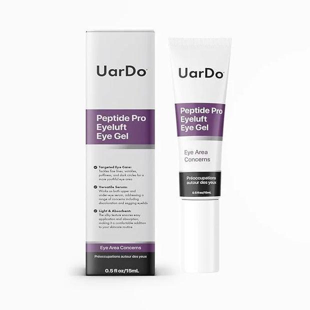 Uardo Peptide Pro Eyeluft Eye Gel 0.5 Fl Oz/ 15ml - usn113 | For All Skin Types | Targets Signs of Aging | Helps with Puff...
