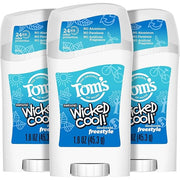 Tom's of Maine Aluminum-Free Wicked Cool! Natural Deodorant for Kids, Freestyle, 1.6 oz. 3-Pack (Packaging May Vary) - Pro...