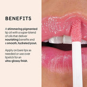 Winky Lux Very There Lip Oil, Hydrating Nude Pink Gloss with Jojoba Oil, Non-Sticky Glossy Lip Oil, Tinted Pink Gloss for ...