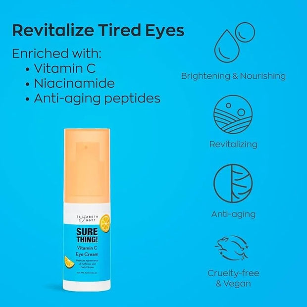 Elizabeth Mott Sure Thing Vitamin C Eye Cream – Hydrating, Brightening, Anti-Aging Eye Repair Treatment for Dark Circles &...
