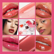 Lip Plumper Gloss High-Shine Liquid Lip Plumping Color, Long-Lasting Plumper Pout, Moisturizing, Non-Sticky With Natural G...