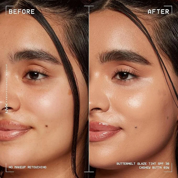 NYX PROFESSIONAL MAKEUP Buttermelt Glaze Soft Glow Skin Tint + SPF 30, Up To 12HR Wear, 03 Cashew Butta - Product Image