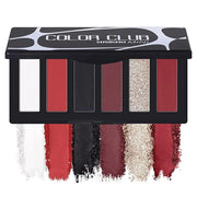 Red Eyeshadow Palette with Mirror Sliver Red Black Tones Matte Shimmer 6 Colors Mini Eye Shadow Pallet Travel Size Highly ...