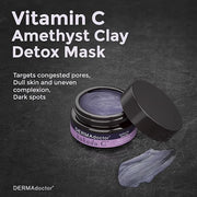 DERMAdoctor Kakadu C Dermatologist Formulated Amethyst Clay Detox Mask; Vitamin C Clay Face Mask for Dark Spots, Dull Skin...