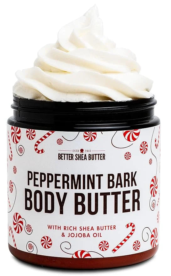 Peppermint Bark Whipped Body Butter | Limited Edition Christmas Lotion | Dry Skin Moisturizer with Shea Butter and Jojoba ...