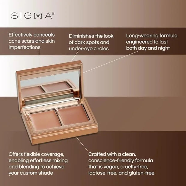Sigma Beauty Spectrum Color-Correcting Duo – Color Correcting Cream for Concealing and Priming Skin, 2in1 Makeup Set with ...