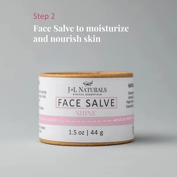 J&L Naturals Simple Skin Regimen Kit With Cleansing Bar, Face Salve, Konjac Sponge, Lip Balm | For Oily, Dry, Mature, and ...
