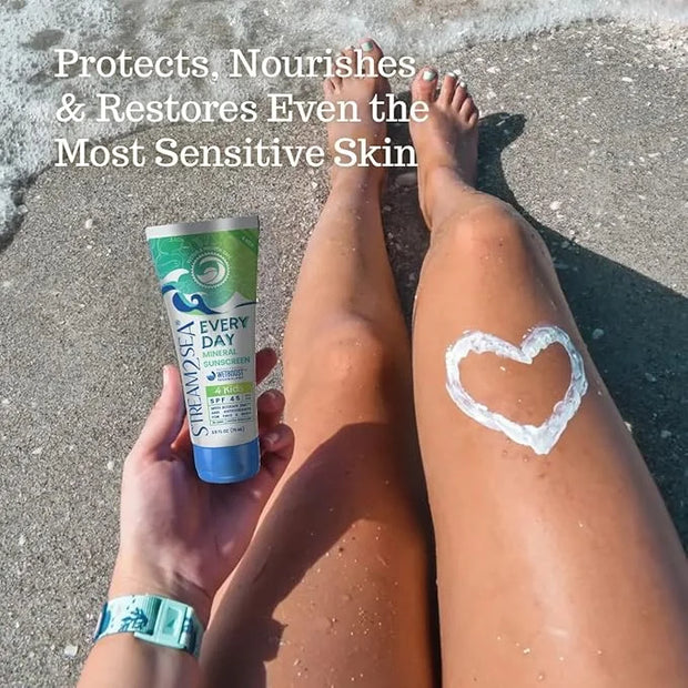 SPF 45 Every Day Kids Mineral Sunscreen | 2.5 Fl Oz Biodegradable, Paraben Free & Reef Safe Sunscreen for Face & Body for ...