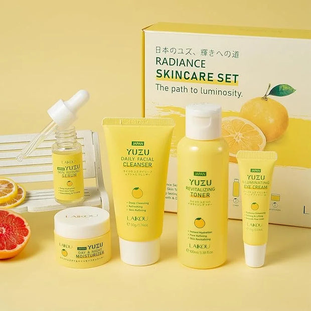JAPAN Yuzu Skin Care Set, Yuzu Skin Care Routine Kit For Women & Teen Girls, Natural Skincare Set For Women With Serum,Ton...