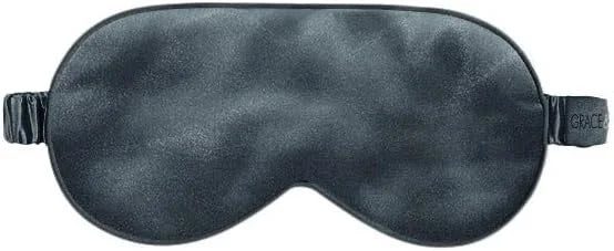 Grace & Company Silky Satin Eye Mask for Women - Premium Black Satin Silk Sleep Mask - Hydrating, Ultra Soft & Lightweight...