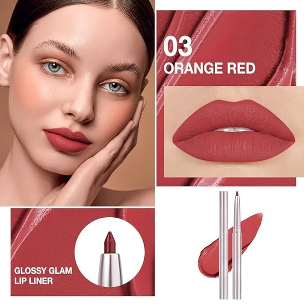 evpct Silky Lip Liner Pencil Retractable, Red Brown Smooth Lip Liner Creamy Velvet Lipliner Long-Lasting for Korean Makeup...
