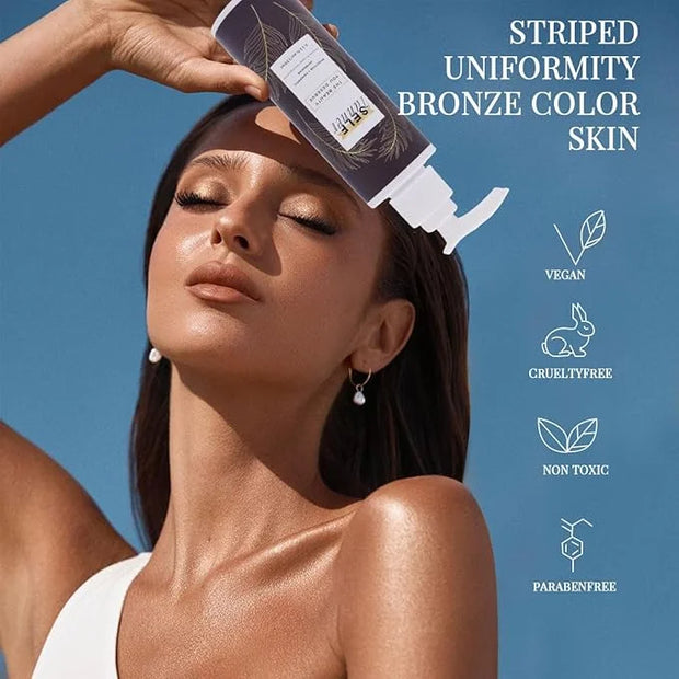 Self Tanner Sunless Tanning Lotion — indoor tanning lotion for tanning beds outdoor Sun-Kissed Glow Non-Transfer Bronzing ...