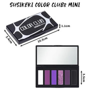 Purple Eyeshadow Palette with Mirror Lilac Violet Plum Tones Matte Shimmer Glitter 6 Colors Mini Eye Shadow Pallet Travel ...