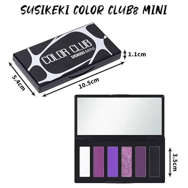 Purple Eyeshadow Palette with Mirror Lilac Violet Plum Tones Matte Shimmer Glitter 6 Colors Mini Eye Shadow Pallet Travel ...