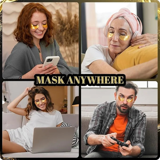 Under Eye Masks (30 Pairs), 24K Gold Under Eye Patches for Puffy Eyes, Dark Circles, Eye Bags, Refreshes Skin, Firm Glowy ...