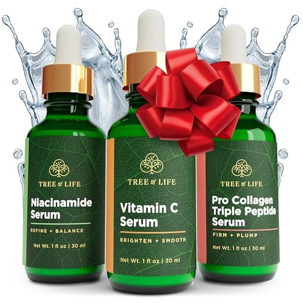 Tree of Life Beauty Skin Care Set, Brightening, Firming, Dry Face, Dermatologist Tested - Complete Hydration Trio, Vitamin...