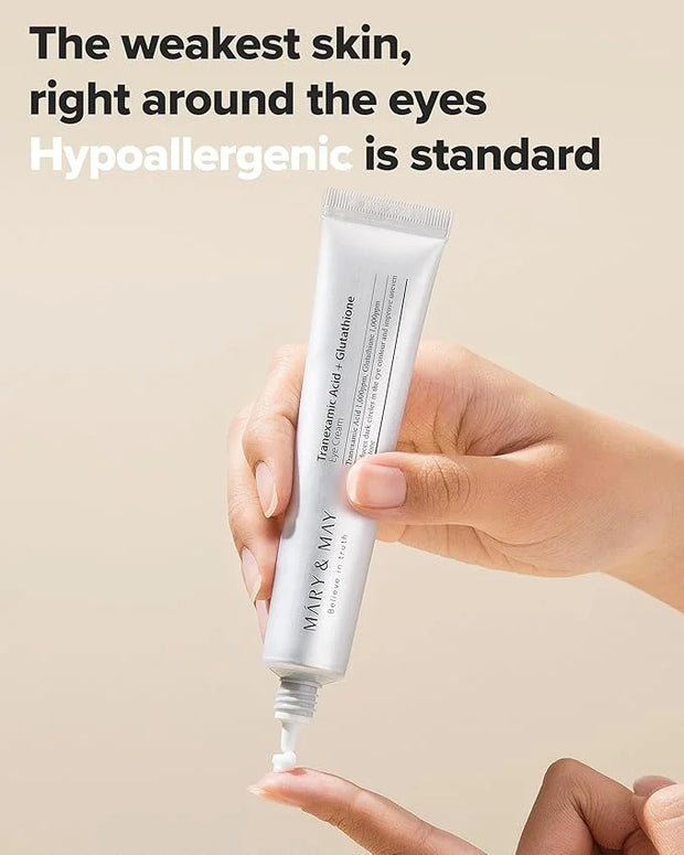 Mary&May Tranexamic Acid + Glutathione Eye Cream - Powerful Antioxidant, Reduces Dark Circles in the Eye, Improve Uneven S...