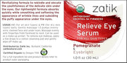 Zatik Naturals - Relieve Eye Serum with Pomegranate and Eyebright Antioxidant, USDA Certified Organic, Rekindle and Elevat...