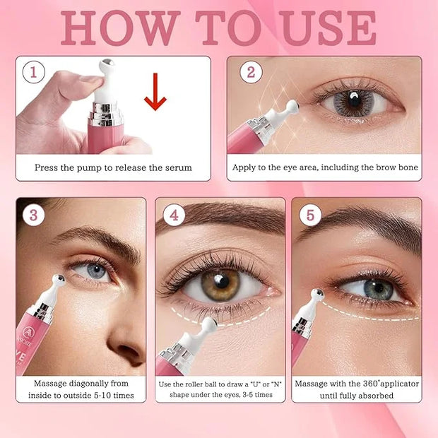 Caffeine Eye Cream for Dark Circles and Puffiness,Under Eye Cream for Fine Lines Wrinkles and Bags,Eye Care Eye Roller Ser...