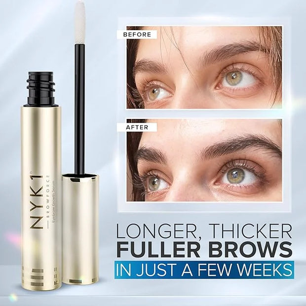 NYK1 CONCENTRATED Eyebrow Growth Serum For Thicker Brows (3ml) BrowForce Eyebrow Serum To Grow Brows For Fuller Thicker Na...