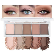 evpct 5Colors Matte Nude Eye Shadow Palette Makeup for Older Women, Nude Pink Brown Taupe Neutral Matte Smokey Cream Mini ...