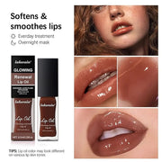 3 Colours Hydrating Lip Tinted Oil, Moisturizing Crystal Jelly Lip Gloss Ultra-Shiny Finish Soften & Smoothes Lips Texture...