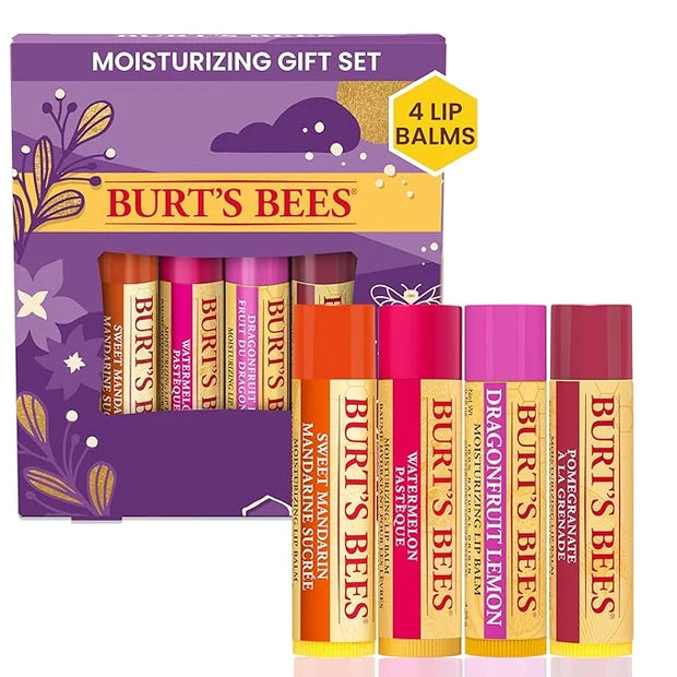 Burt's Bees, 4 Lip Balms, Beeswax Bounty Set, Pomegranate, Sweet Mandarin, Coconut And Pear & Watermelon - Product Image