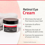 YEOUTH Retinol Eye Cream, Firming Under Eye Cream for Puffiness and Bags Under Eyes for Wrinkles and Dark Circles with Hya...
