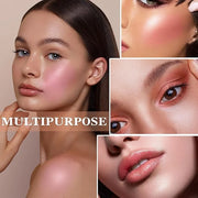 3 Pcs Cream Blush Stick with Brush,Waterproof Multi Cream Makeup Stick,Lightweight,Long-lasting,2 in 1 Multi Blush for Che...