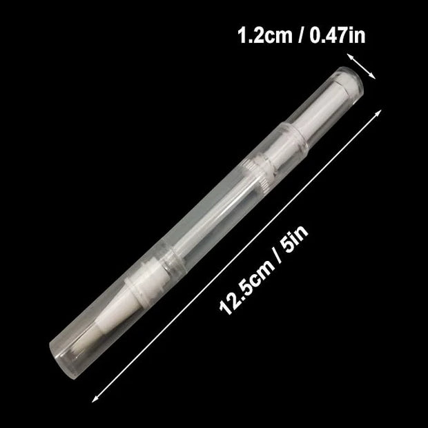 12 Pack 3 ml Transparent Twist Pens, Empty Nail Oil Pen with Brush Tip, Cosmetic Lip Gloss Container Applicators Eyelash G...