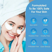 Under Eye Patches with Hyaluronic & Ceramide- Dermatologist Tested Korean Eye Gel Patches for Dark Circles & Puffiness -Il...