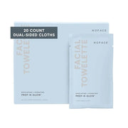NuFACE Prep-N-Glow Facial Towelettes - 2-in-1 Exfoliating + Cleansing Makeup Remover Wipes, Hyaluronic Acid Travel Face Wi...