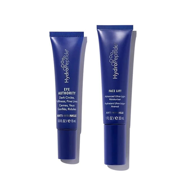 HydroPeptide Eye Authority and Face Lift Advanced Ultra-Light Moisturizer Bundle, (0.5 Ounce and 1 Ounce) - Product Image