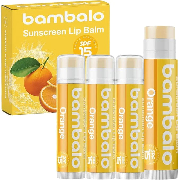 4-Pack Orange SPF 15 Lip Balm Moisturizing,