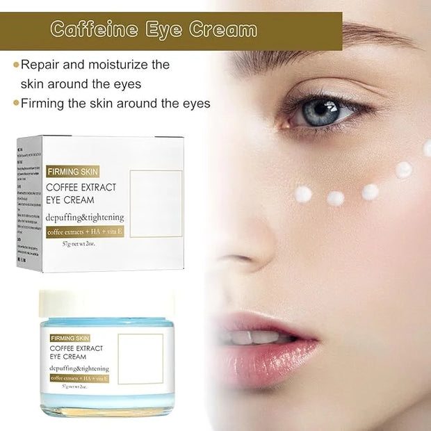 2Pcs Caffeine Eye Cream, Caffeine Eye Cream For Dark Circles And Puffiness, Korean Retinol Fix Eye Cream For Tightening An...