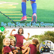 Invincible Fitness Agility Ladder Set - Enhance Speed 10 Cones, 4 Hooks, 3 Resistance (15ft) - Product Image