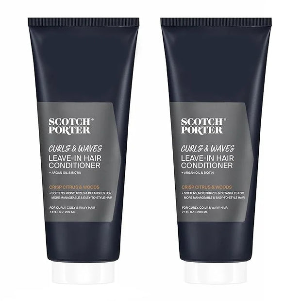 Scotch Porter Curls & Waves Leave-In Hair Conditioner Twin Pack – Moisture Rich Daily Lightweight Hair Moisturizer that In...