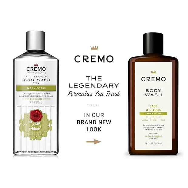 Cremo Body Wash Men, A Revitalizing Combination of Bright Mandarin, Dry Herbs and White Cedar, 16 Fl Oz - Product Image