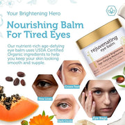 USDA Organic Eye Moisturizer Cream - Rejuvenating and Nourishing Age Defying Balm - Natural Ingredients for Sensitive Skin...