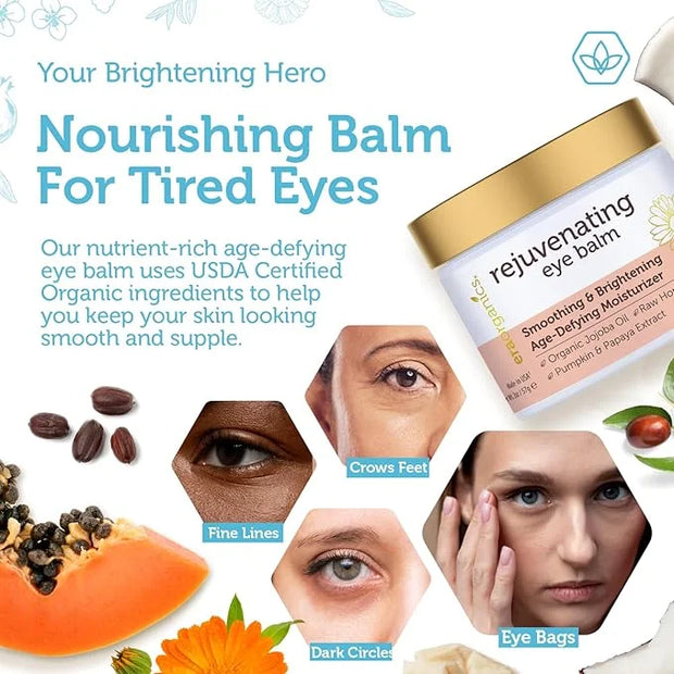 USDA Organic Eye Moisturizer Cream - Rejuvenating and Nourishing Age Defying Balm - Natural Ingredients for Sensitive Skin...